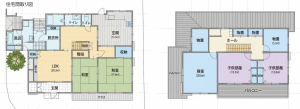 川西市萩原台、中古一戸建ての間取り画像です
