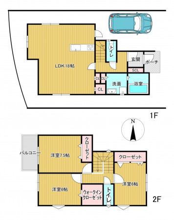 川西市多田院、新築一戸建ての間取り画像です