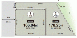 川西市清和台、土地の間取り画像です
