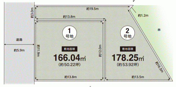 川西市清和台、土地の間取り画像です