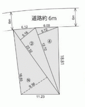 川西市水明台、土地の間取り画像です