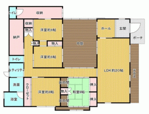 川西市東畦野、中古一戸建ての間取り画像です