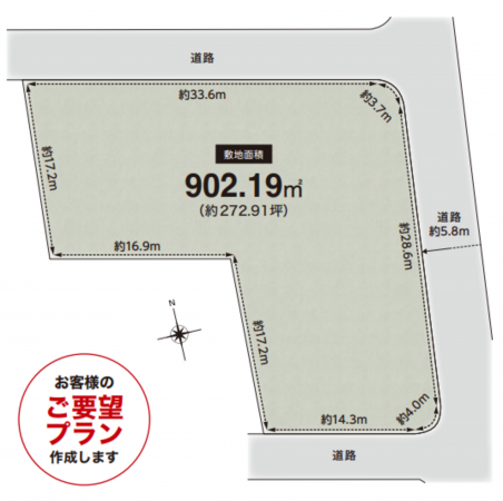 川西市緑が丘、土地の間取り画像です