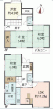 川西市鼓が滝、中古一戸建ての間取り画像です