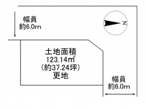 川西市清和台、土地の間取り画像です
