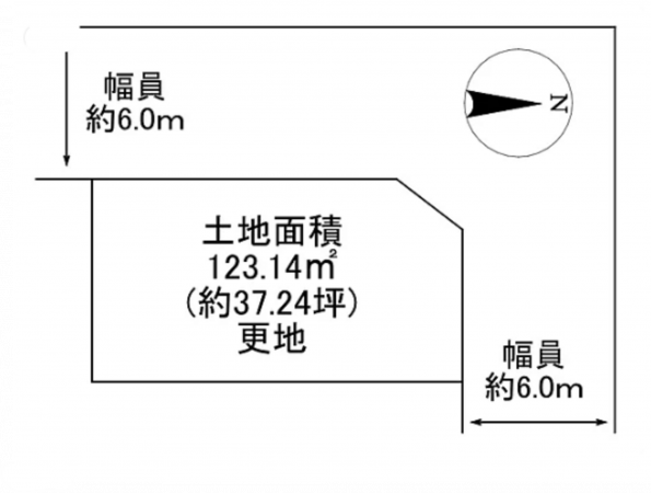 川西市清和台、土地の間取り画像です