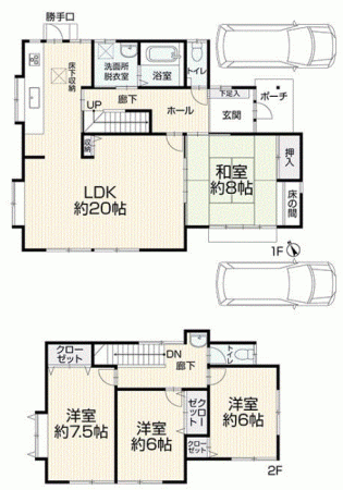 川西市美山台、中古一戸建ての間取り画像です