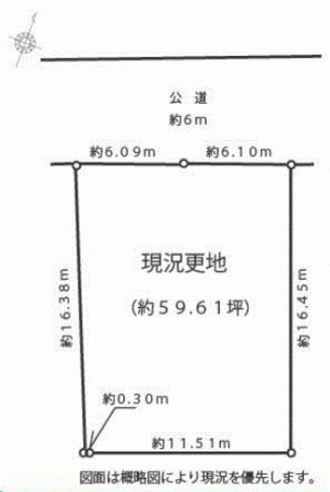 川西市水明台、土地の間取り画像です