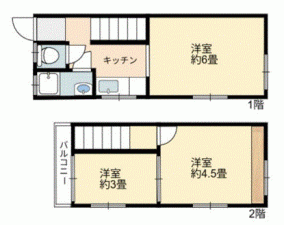 川西市下加茂、中古一戸建ての間取り画像です