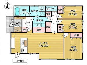川西市緑台、中古一戸建ての間取り画像です
