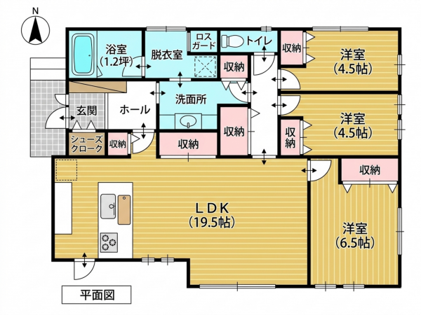 川西市緑台、中古一戸建ての間取り画像です