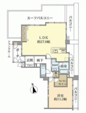 川西市小戸、マンションの間取り画像です