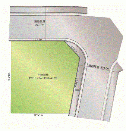 川西市水明台、土地の間取り画像です