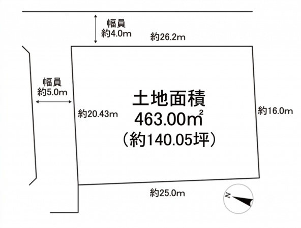 川西市鴬台、土地の間取り画像です