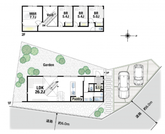 川西市緑台、新築一戸建ての間取り画像です