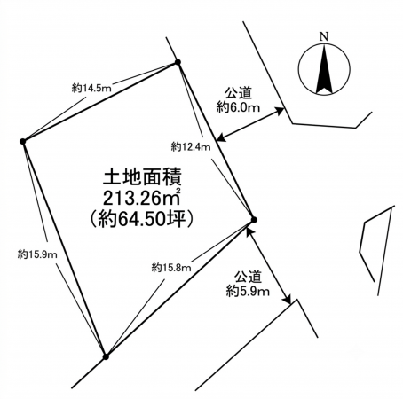川西市清和台、土地の間取り画像です