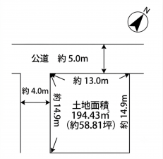 川西市清和台、土地の間取り画像です