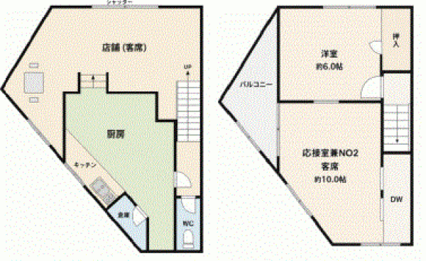 川西市花屋敷、土地の間取り画像です