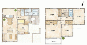 川西市大和、新築一戸建ての間取り画像です