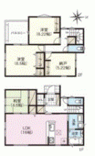 川西市清和台、新築一戸建ての間取り画像です