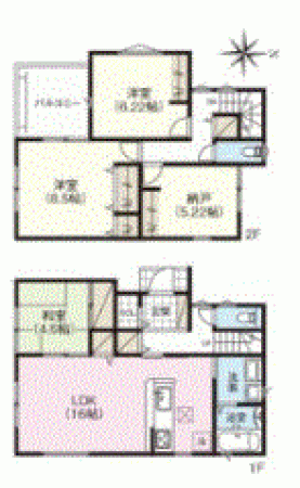 川西市清和台、新築一戸建ての間取り画像です