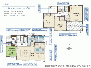 川西市水明台、新築一戸建ての間取り画像です