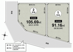 川西市松が丘町、土地の間取り画像です