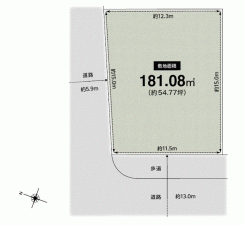 川西市萩原台、土地の間取り画像です