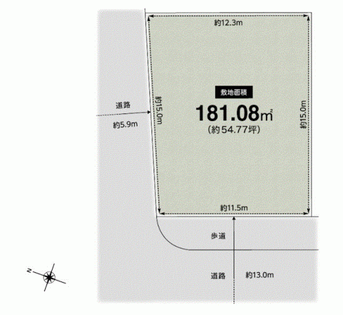 川西市萩原台、土地の間取り画像です