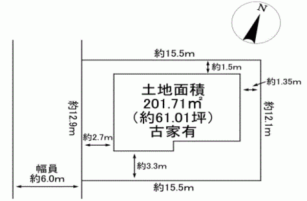川西市湯山台、土地の間取り画像です