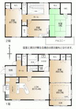 川西市大和、中古一戸建ての間取り画像です