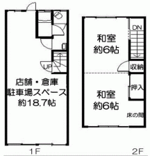 川西市見野、収益物件/店舗の間取り画像です