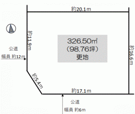 川西市大和、土地の間取り画像です