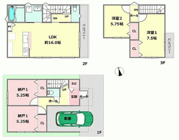 川西市加茂、新築一戸建ての間取り画像です