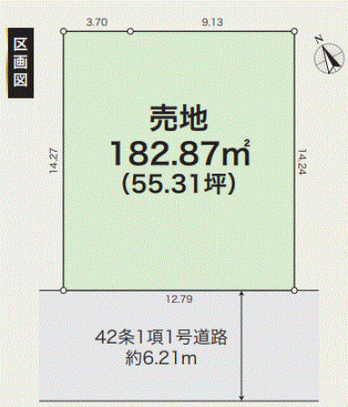 川西市けやき坂、土地の間取り画像です