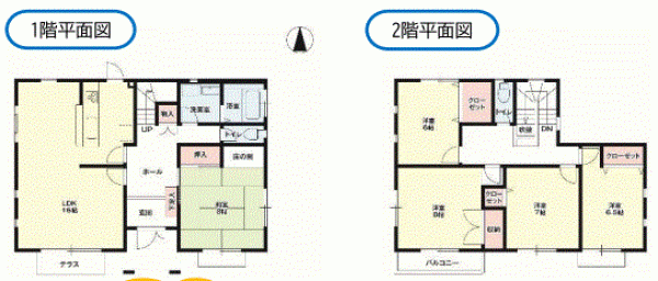 川西市丸山台、中古一戸建ての間取り画像です