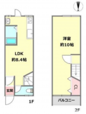 川西市中央町、中古一戸建ての間取り画像です