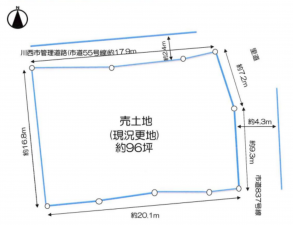 川西市山原、土地の間取り画像です