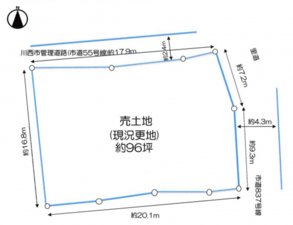 川西市山原、土地の間取り画像です