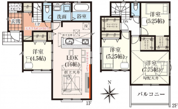 川西市大和、新築一戸建ての間取り画像です