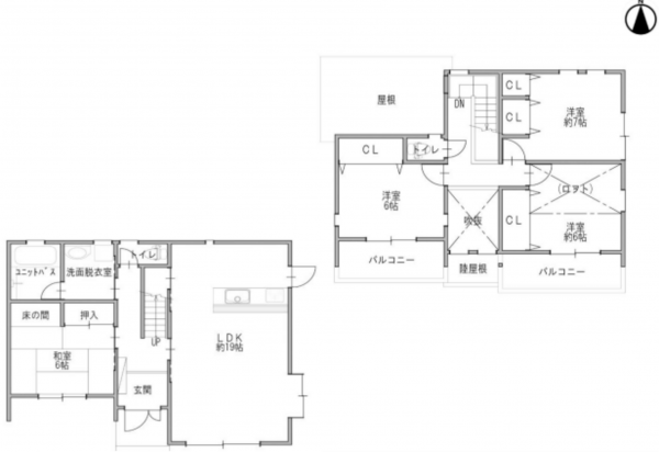 川西市鴬台、中古一戸建ての間取り画像です