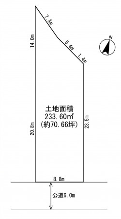 川西市清和台、土地の間取り画像です