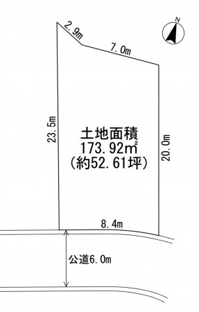 川西市清和台、土地の間取り画像です