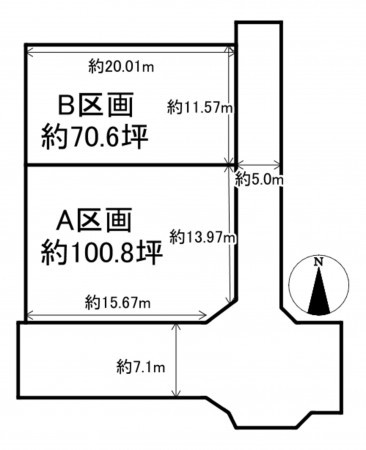 川西市大和、土地の間取り画像です
