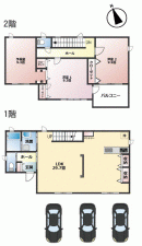 川西市中央町、中古一戸建ての間取り画像です