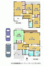 川西市丸山台、中古一戸建ての間取り画像です