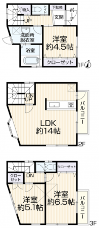 川西市久代、中古一戸建ての間取り画像です