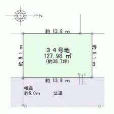 川西市清和台、土地の間取り画像です