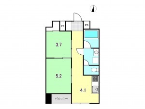 八王子市追分町、マンションの間取り画像です