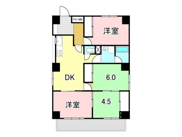 八王子市八幡町、マンションの間取り画像です